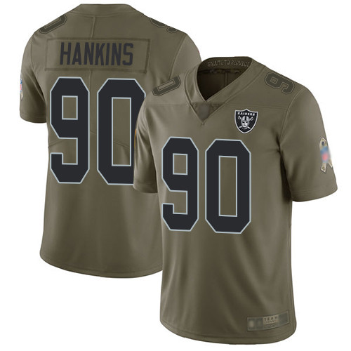 Men Oakland Raiders Limited Olive Johnathan Hankins Jersey NFL Football 90 2017 Salute to Jersey
